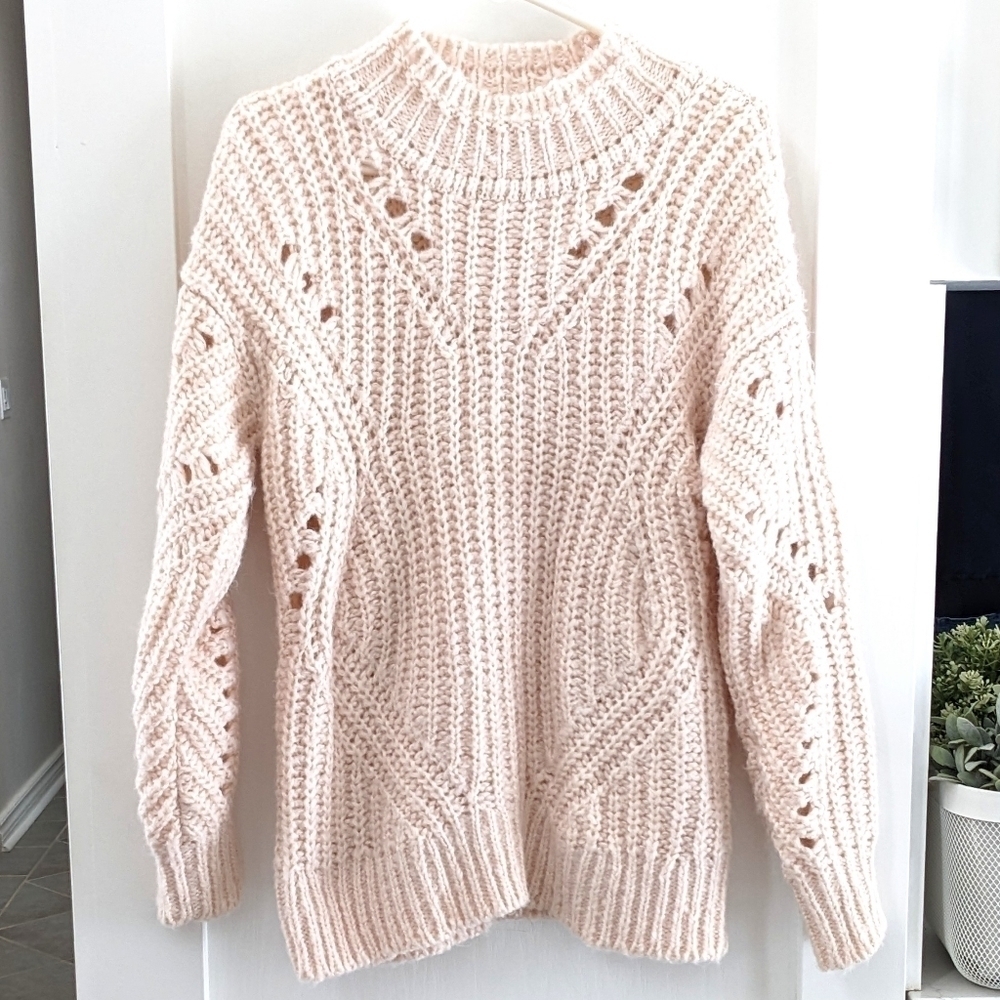 LOFT Soft Pink Alpaca Blend Sweater Size Small